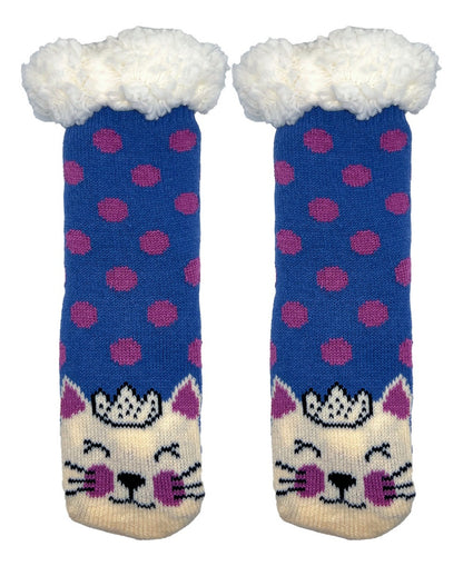 3 Pares de Calcetines Navideños Infantiles Con Borrega Y Antiderrapente