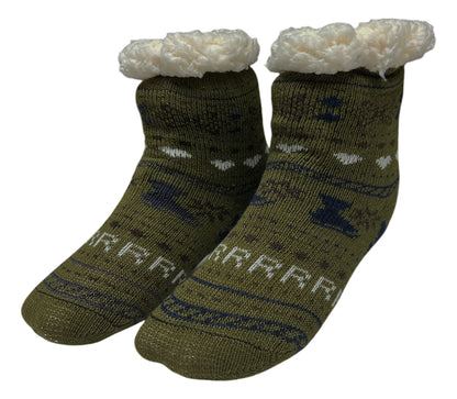 3 Pares de Calcetines Navideños Infantiles Con Borrega Y Antiderrapente