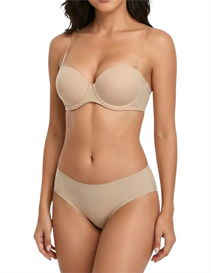 Conjunto De Brasier Strapless Y Panty Sin Costuras