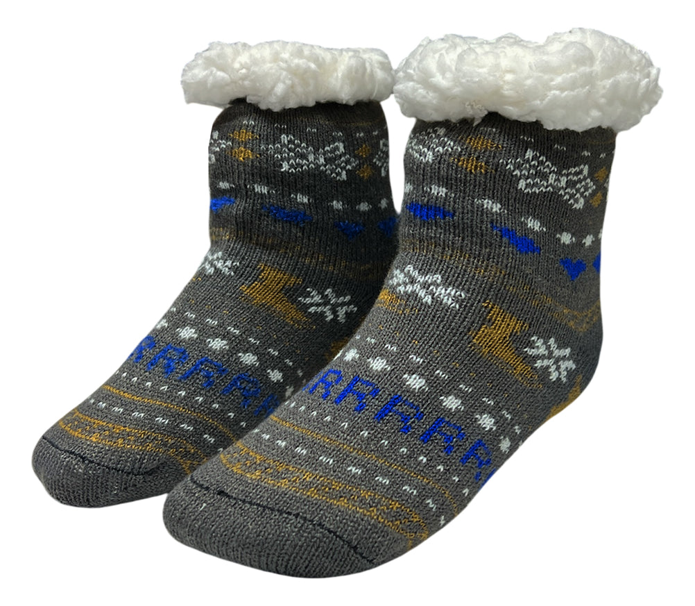 3 Pares de Calcetines Navideños Infantiles Con Borrega Y Antiderrapente