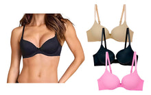 Cargar imagen en el visor de la galería, Pack 3 Brasier Doble Push Up, Aumenta Hasta 2 Tallas
