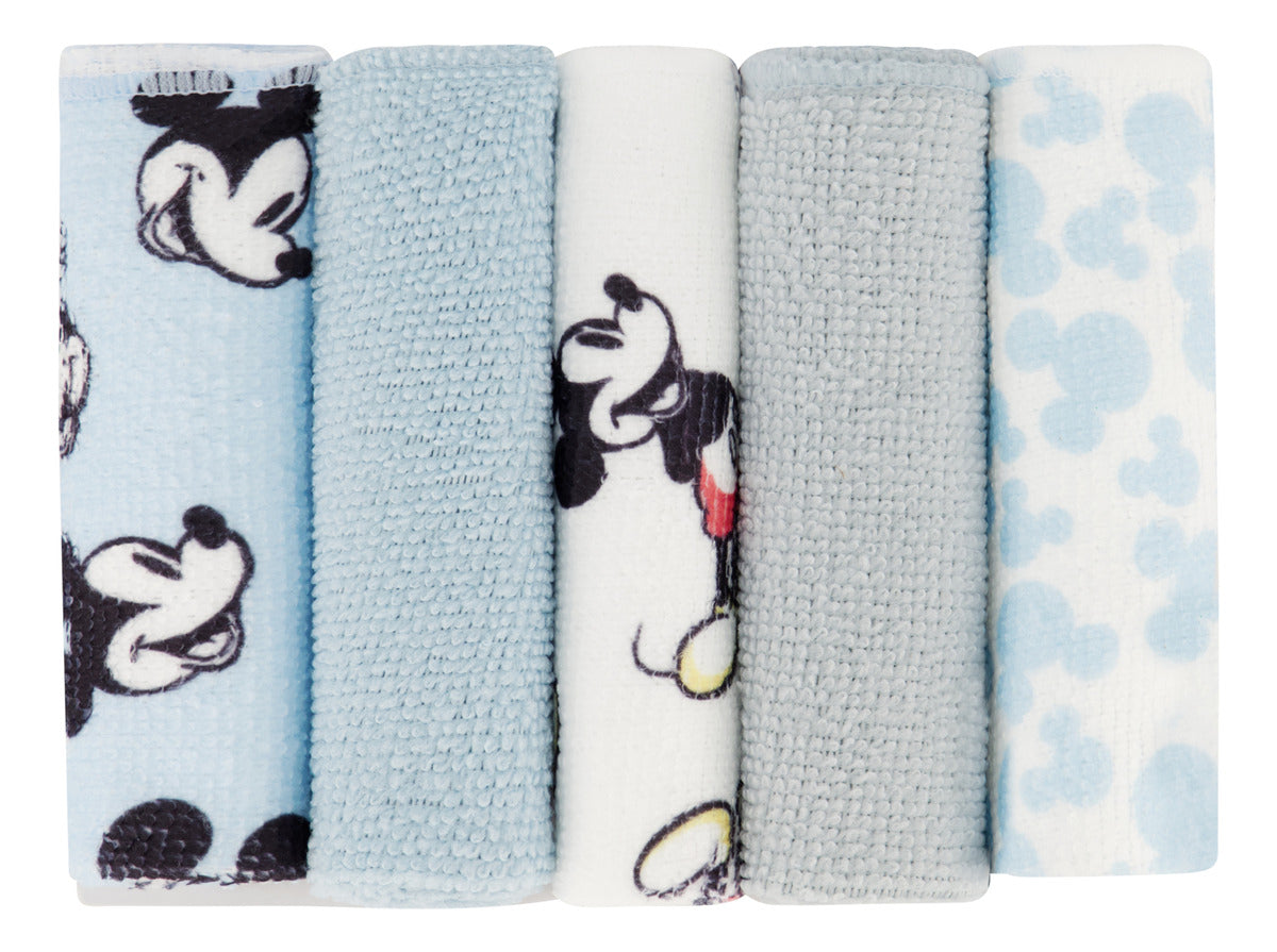 Set De Toalla De Baño Con Capucha Y 5 Toallitas Mickey Mouse