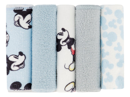 Set De Toalla De Baño Con Capucha Y 5 Toallitas Mickey Mouse