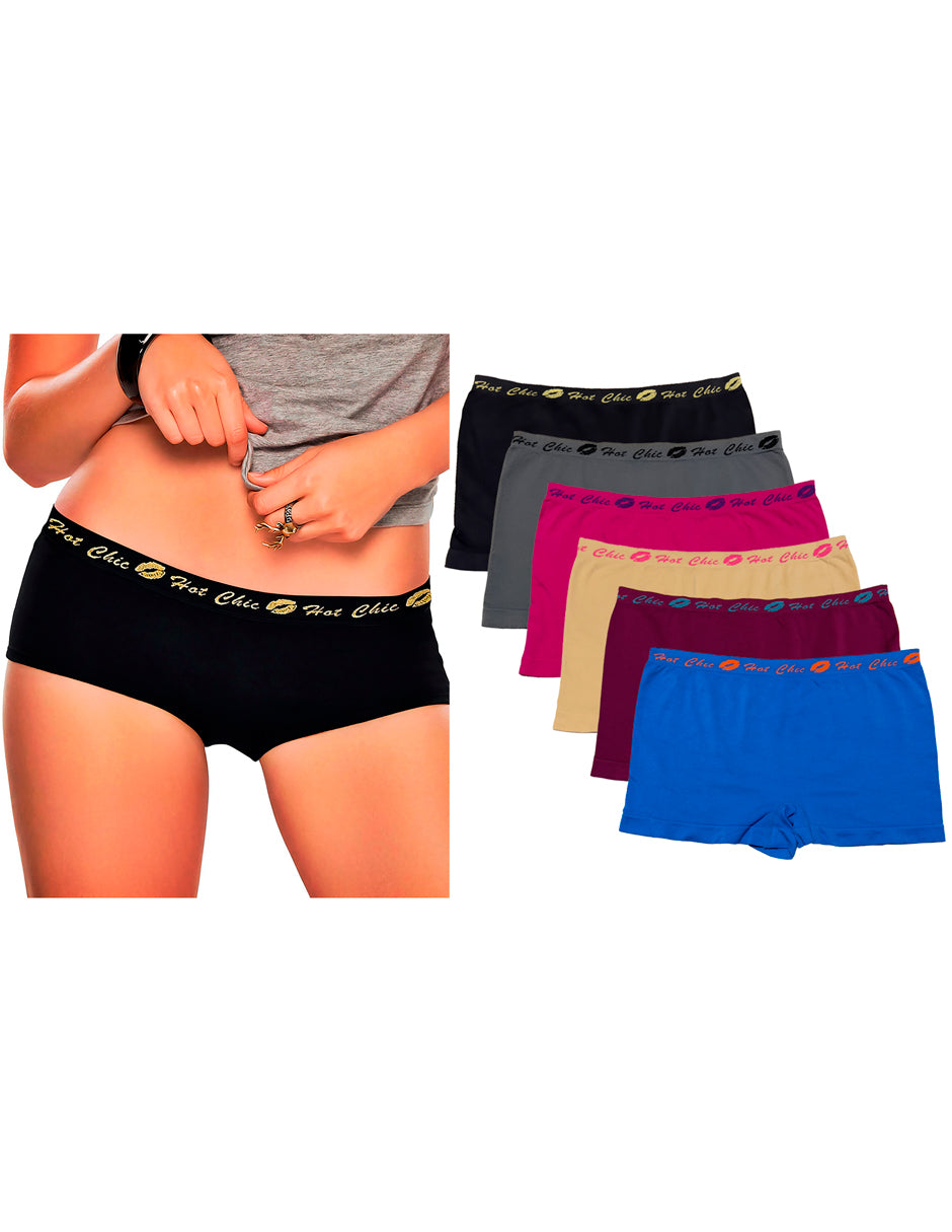 Boxer Dama Microfibra Paquete De 6 Piezas