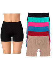 Cargar imagen en el visor de la galería, Boxer Largo Dama Microfibra, Paquete De 6 Piezas, 6 Colores
