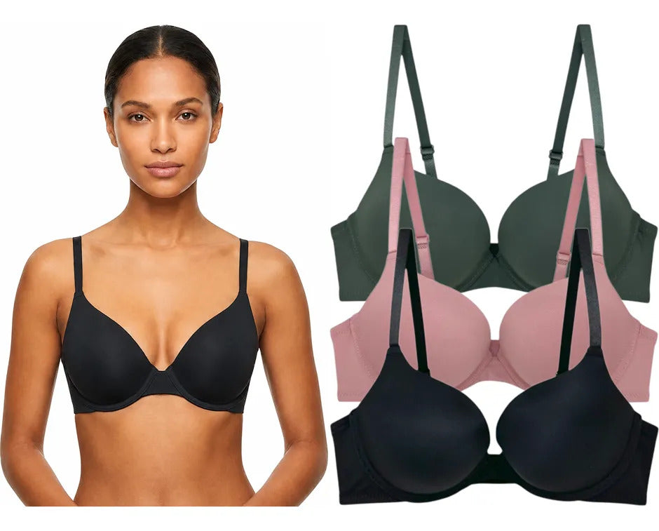 Pack 3 Brasier Push Up Y Doble Push Aumenta Hasta 2 Tallas