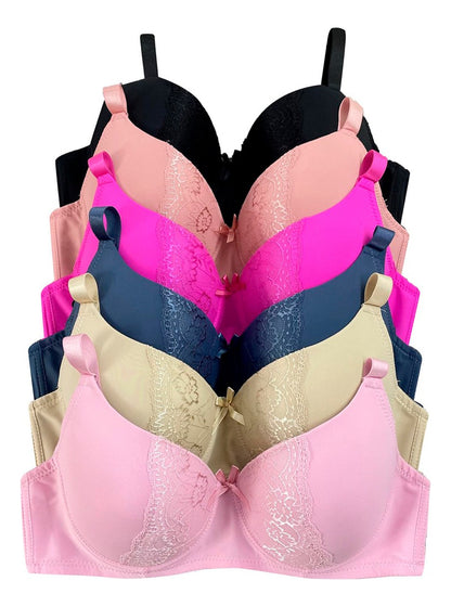 Brassier Copa Doble Dd, Paquete 6 Pzas, Colores Basicos 5209