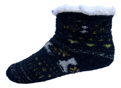 3 Pares de Calcetines Navideños Infantiles Con Borrega Y Antiderrapente