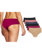 Cargar imagen en el visor de la galería, Pantaleta Sin Costuras (invisible) Pack 6 Pzas 3negro/3camel
