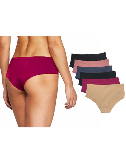 Pantaleta Sin Costuras (invisible) Pack 6 Pzas 3negro/3camel