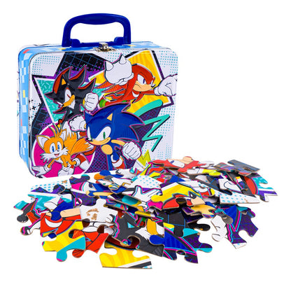 Lonchera Con Rompecabezas 48 Pzas Diferentes Personajes Celeste Sonic 83270