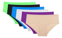 Cargar imagen en el visor de la galería, Pantaleta Sin Costuras (invisible) Pack 6 Pzas 3negro/3camel
