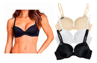Pack 3 Brasier Doble Push Up, Aumenta Hasta 2 Tallas