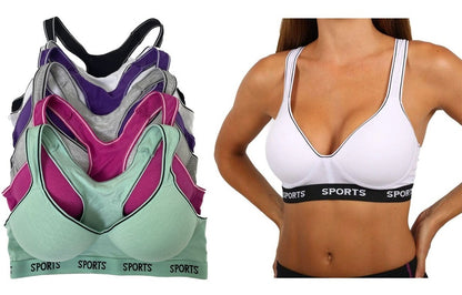 Paquete con 6 Tops Deportivos de Algodon Copa B o C, Pack con 6 colores diferentes