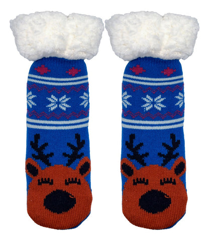 3 Pares de Calcetines Navideños Infantiles Con Borrega Y Antiderrapente