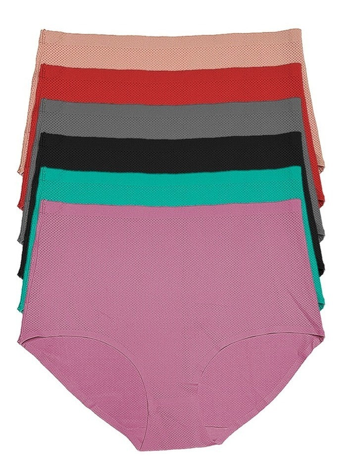 Pack con 6 Pantaletas a la Cintura Sin Costuras (invisible) con 6 Diferentes Colores