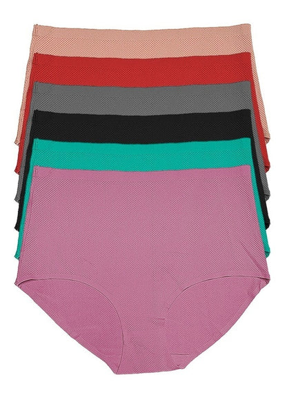 Pack con 6 Pantaletas a la Cintura Sin Costuras (invisible) con 6 Diferentes Colores