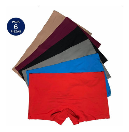 Boxer Sin Costuras (invisible) Pack 6 Pzas Difer Colores