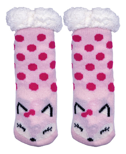 3 Pares de Calcetines Navideños Infantiles Con Borrega Y Antiderrapente