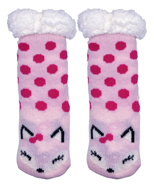 3 Pares de Calcetines Navideños Infantiles Con Borrega Y Antiderrapente
