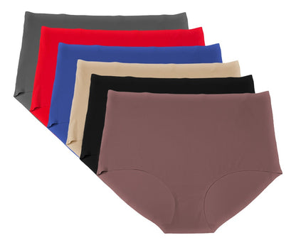 Pack con 6 Pantaletas a la Cintura Sin Costuras (invisible) con 6 Diferentes Colores