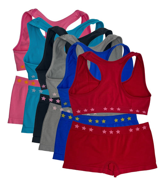 Paquete de 6 Coordinados para Niña con 6 Diferentes Colores