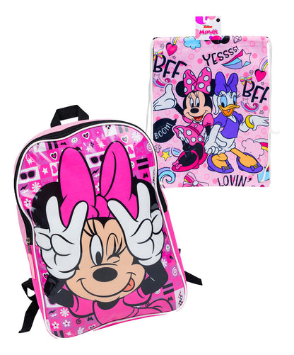 Set De Mochila Infantil Con Morral Mickey & Minnie Mouse