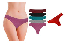 Cargar imagen en el visor de la galería, Tanga Dama Licra Paq 6 Piezas, 6 Diferentes Colores
