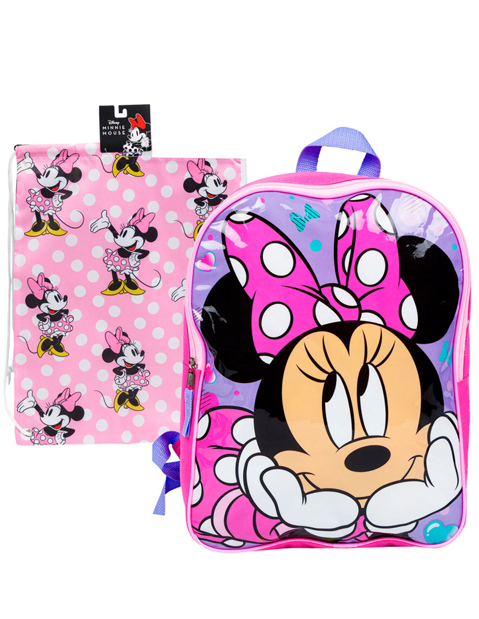 Set De Mochila Infantil Con Morral Mickey Minnie Mouse