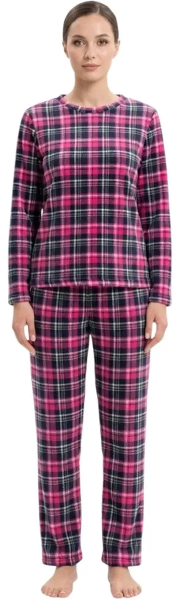 Pijama Mujer Manga Larga Pantalón Estampada Suave Y Cómoda