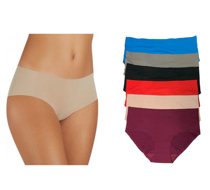 Pantaleta Sin Costuras (invisible) Pack 6 Pzas 3negro/3camel