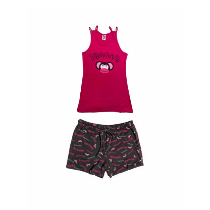 Pijama Dama Set De Blusa Y Capri/Short