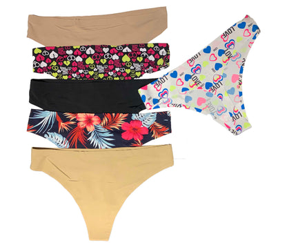Pantaleta Sin Costuras (invisible) Pack 6 Pzas 3negro/3camel