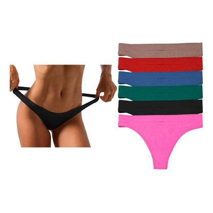 Tanga Sexy De Licra Para Mujer Pack Con 6 Pzas - Unitalla