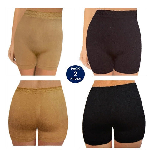 Tanga Tipo Faja Panty Calzón Para Dama Corte Alto Paq 2pzas