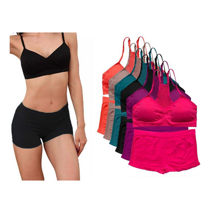 Coordinado Boxer Y Top Dama Pack 6 Pzas, 6 Colores Diferente
