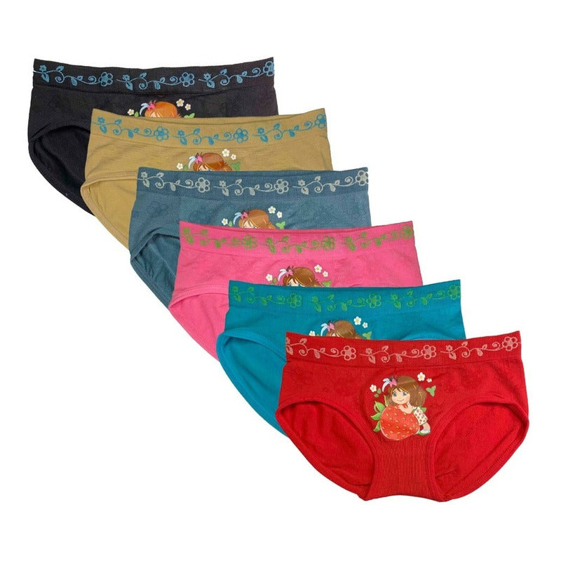 Pantaleta Licra Niña, Paquete 6 Piezas, 6 Diferentes Colore