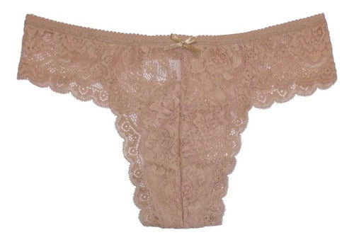 Panty Sexy De Encaje Pack De 6 Pzas Con 6 Colores Diferen