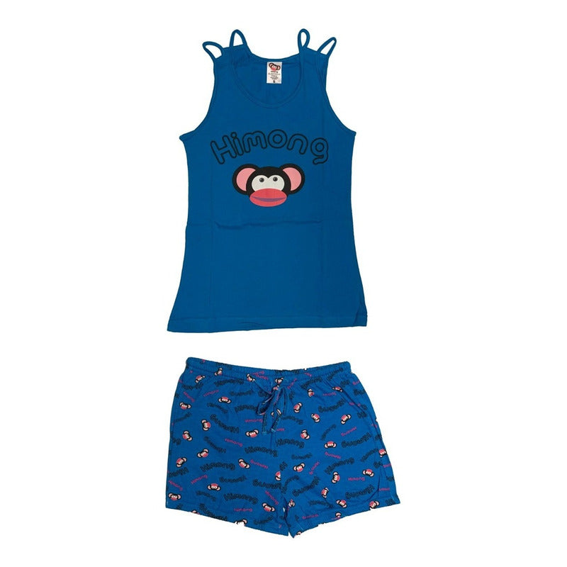 Pijama Juvenil Blusa Y Short Para Dama 100% Algodón 8813