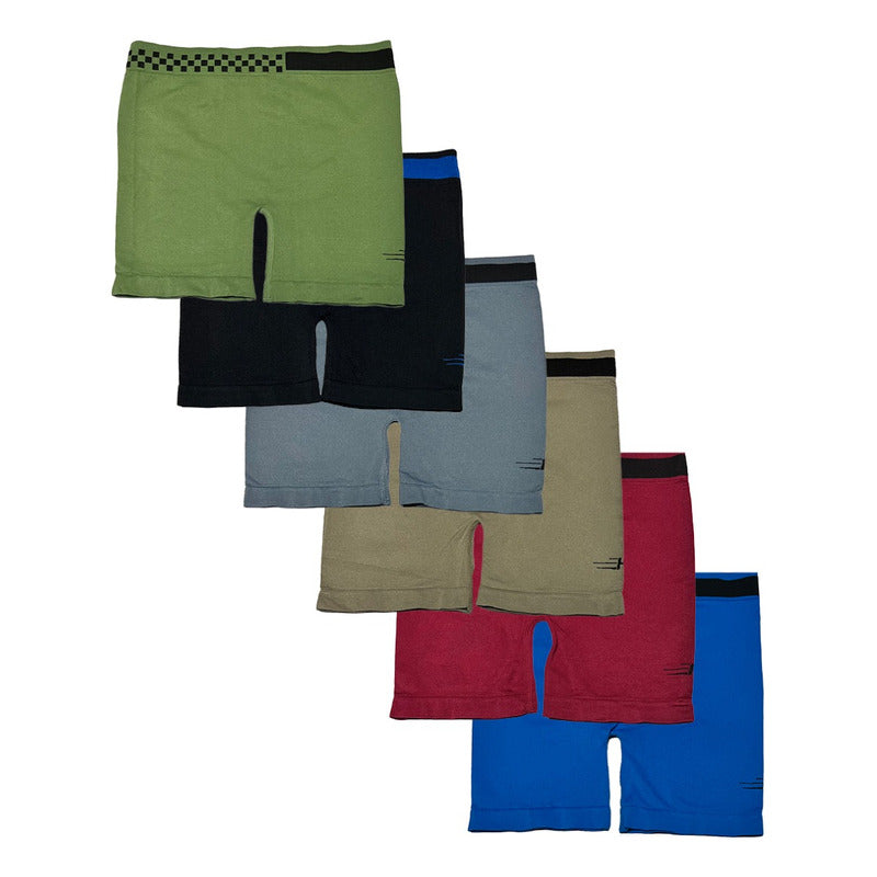 Boxer Largo Licra Niño, Pack 6 Piezas, 6 Diferentes Colores