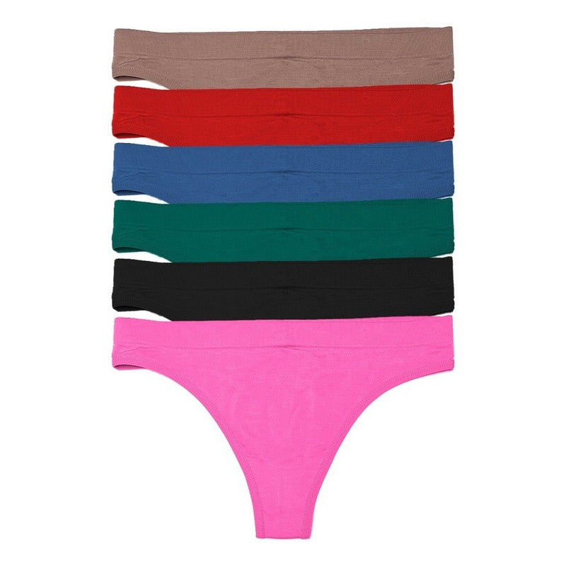 Tanga Sexy De Licra Para Mujer Pack Con 6 Pzas - Unitalla