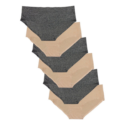 Pantaleta Sin Costuras (invisible) Pack 6 Pzas 3negro/3camel