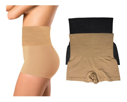 Tanga Tipo Faja Panty Calzón Para Dama Corte Alto Paq 2pzas