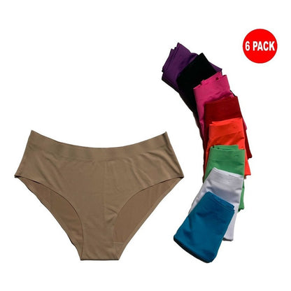 Pantaleta Sin Costuras (invisible) Pack 6 Pzas 3negro/3camel