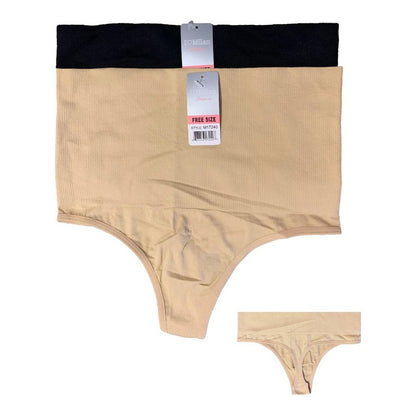 Tanga Tipo Faja Panty Calzón Para Dama Corte Alto Paq 2pzas