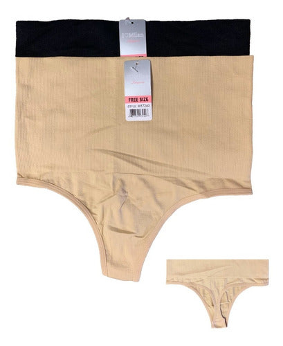 Tanga Tipo Faja Panty Calzón Para Dama Corte Alto Paq 2pzas