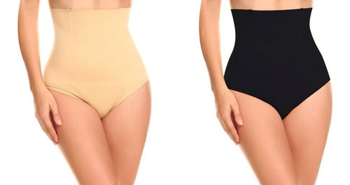 Tanga Tipo Faja Panty Calzón Para Dama Corte Alto Paq 2pzas