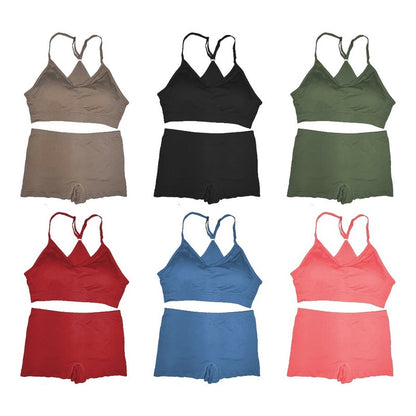 Coordinado Boxer Y Top Dama Pack 6 Pzas, 6 Colores Diferente
