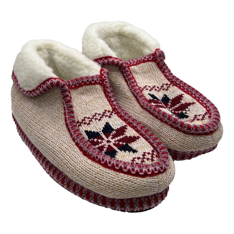 Pantufla Con Suela De Goma Y Borrega