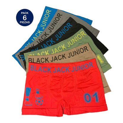 Boxer Juvenil Hombre, Pack De 6 Pzas Y 6 Diferentes Colores